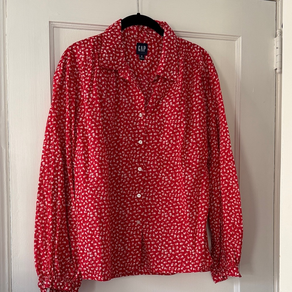 GAP Red and White Patterned Shirt
